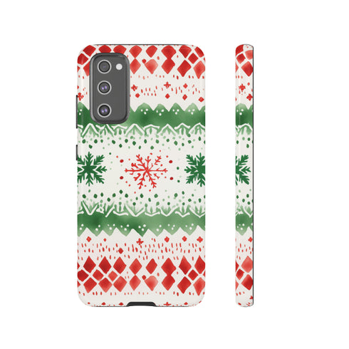 Watercolor Christmas Knitting - Impact Resistant Phone Case Samsung Galaxy S20 FE Glossy